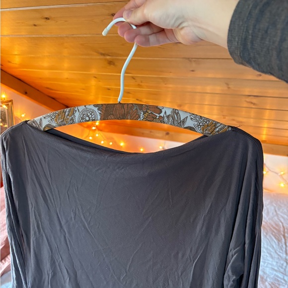 Free People Grey/Brown Ling Sleeve Blouse - Picture 5 of 8